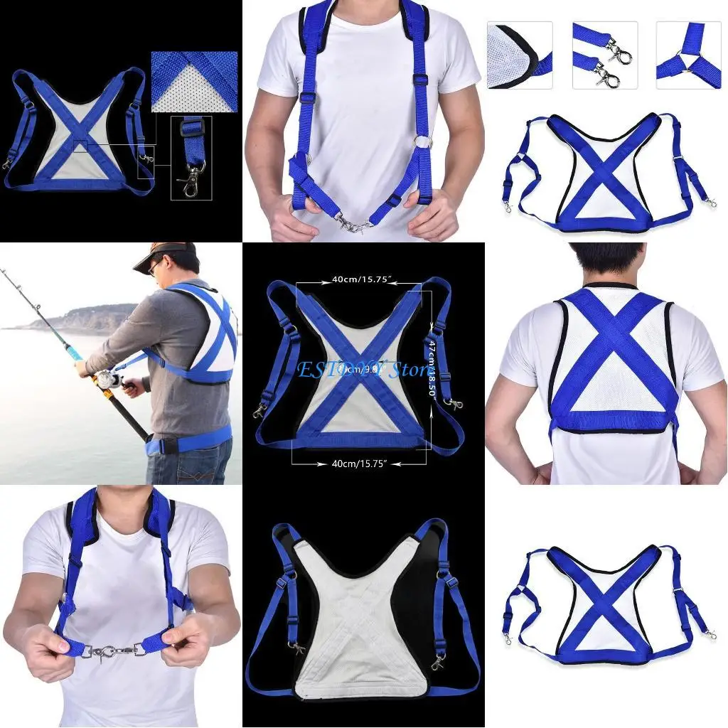 

G6DE Fishing Fighting Adjustable Rod Holder Load Shoulder Back Vest