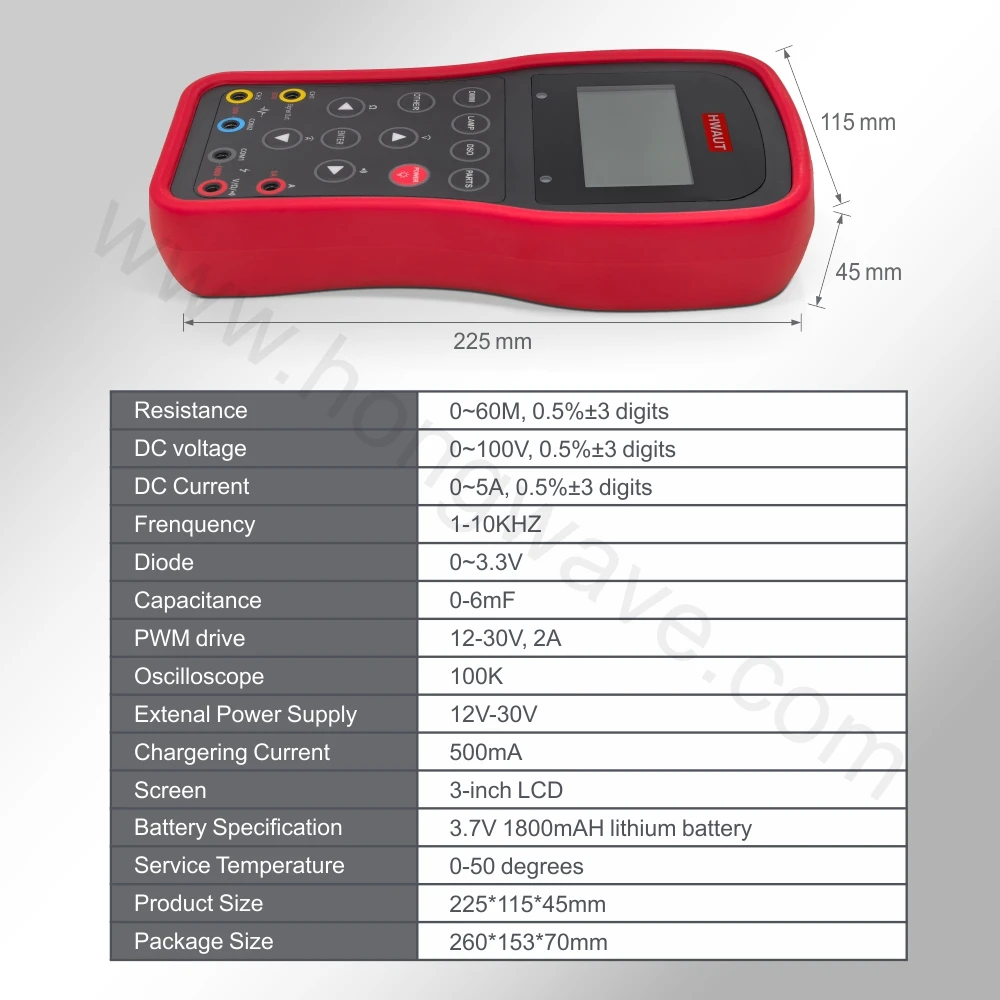 HM-MM06 Smart Rechargeable Capacitance DC Resistance Electrical Voltage Backlight DMM DSO Digital Multimeter Oscilloscope Tester