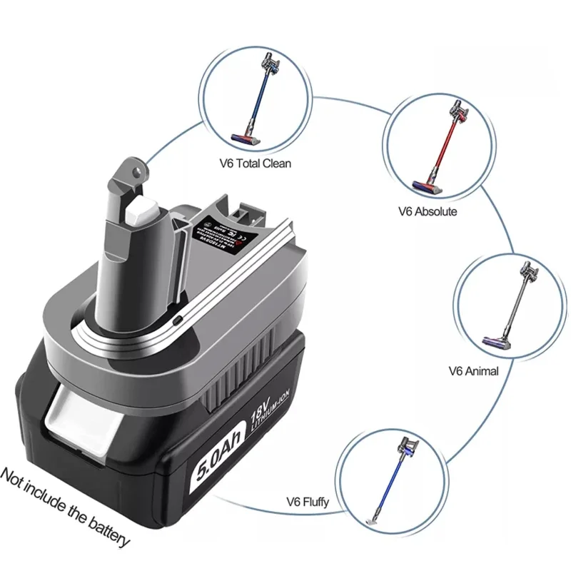 V6 Adapter for Makita for Dewal for Milwaukee 18V Li-ion Battery Converter To for Dyson V6 SV04 DC59 Vacuum Cleaner Tools Use