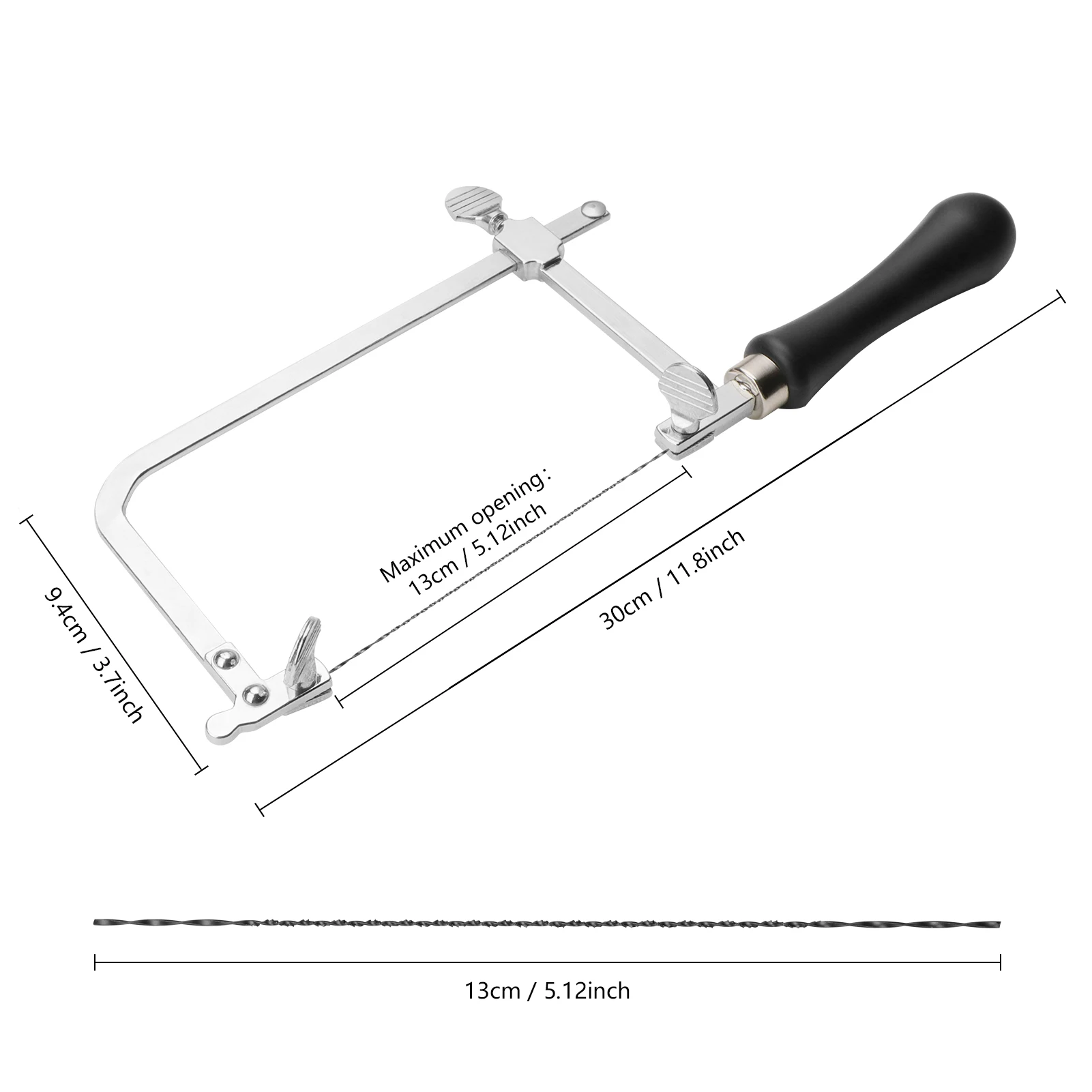 Portable U-shape Saw Bow Hacksaw with 12 Blades DIY Hand Tools Sawbows for Jewelry Craft Wood Glass Tree Trimming Cutting - view 2