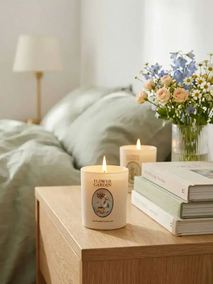 

Natural Flower Scented Candle - Soy Wax Solid Fragrance For Bedroom & Living Room, Relaxing Aromatherapy Gift For Her
