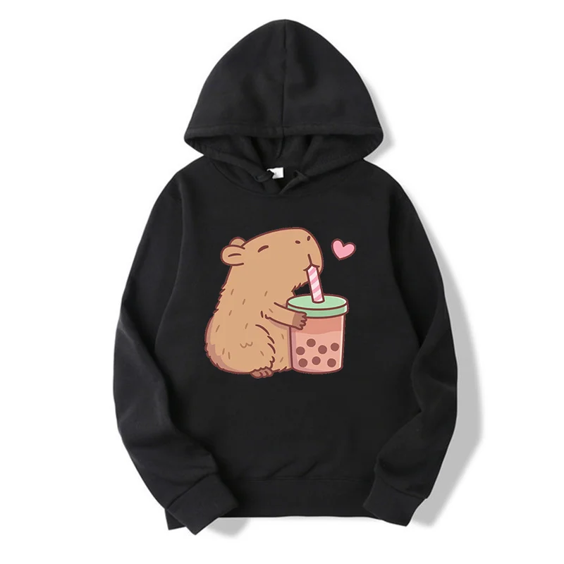 Fashion Cartoon Gluttony Mouse Hoodie Boys Girls Casual Sweatshirt Kids Pullover Sweatshirt Fall and Winter Warm Cute Hooded Top