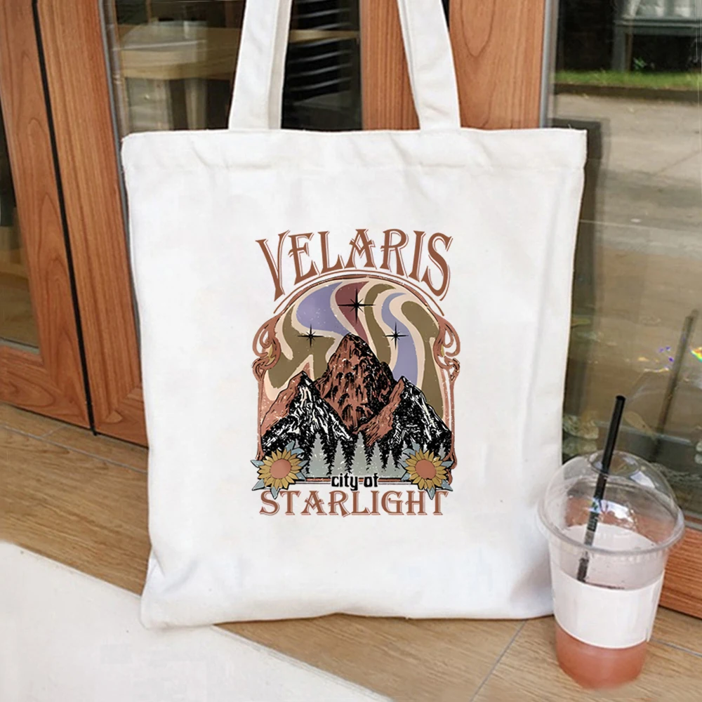 

Velaris Tote Bag A Court of Thorns and Roses Shopping Bag Sarah J Maas Night Court Handbag City of Starlight SJM Bookish Tote