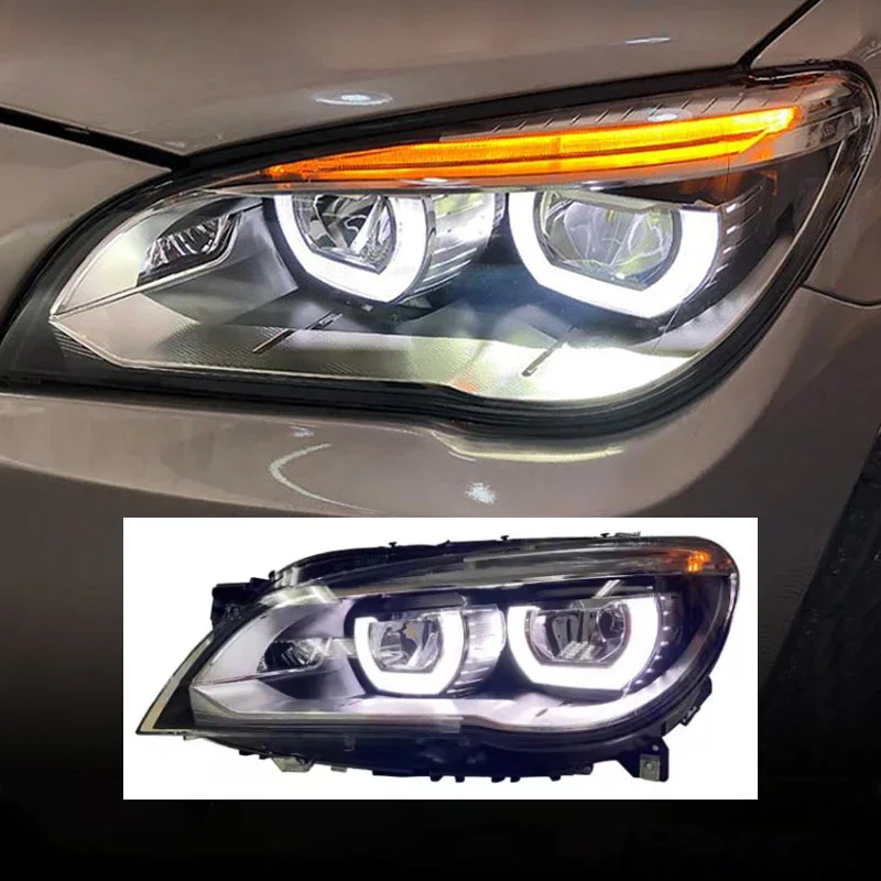 Auto Parts Zespół reflektorów samochodowych do BMW serii 7 F01 F02 M7 2009-2015 Reflektory LED Zmodyfikowane przednie światła do jazdy dziennej