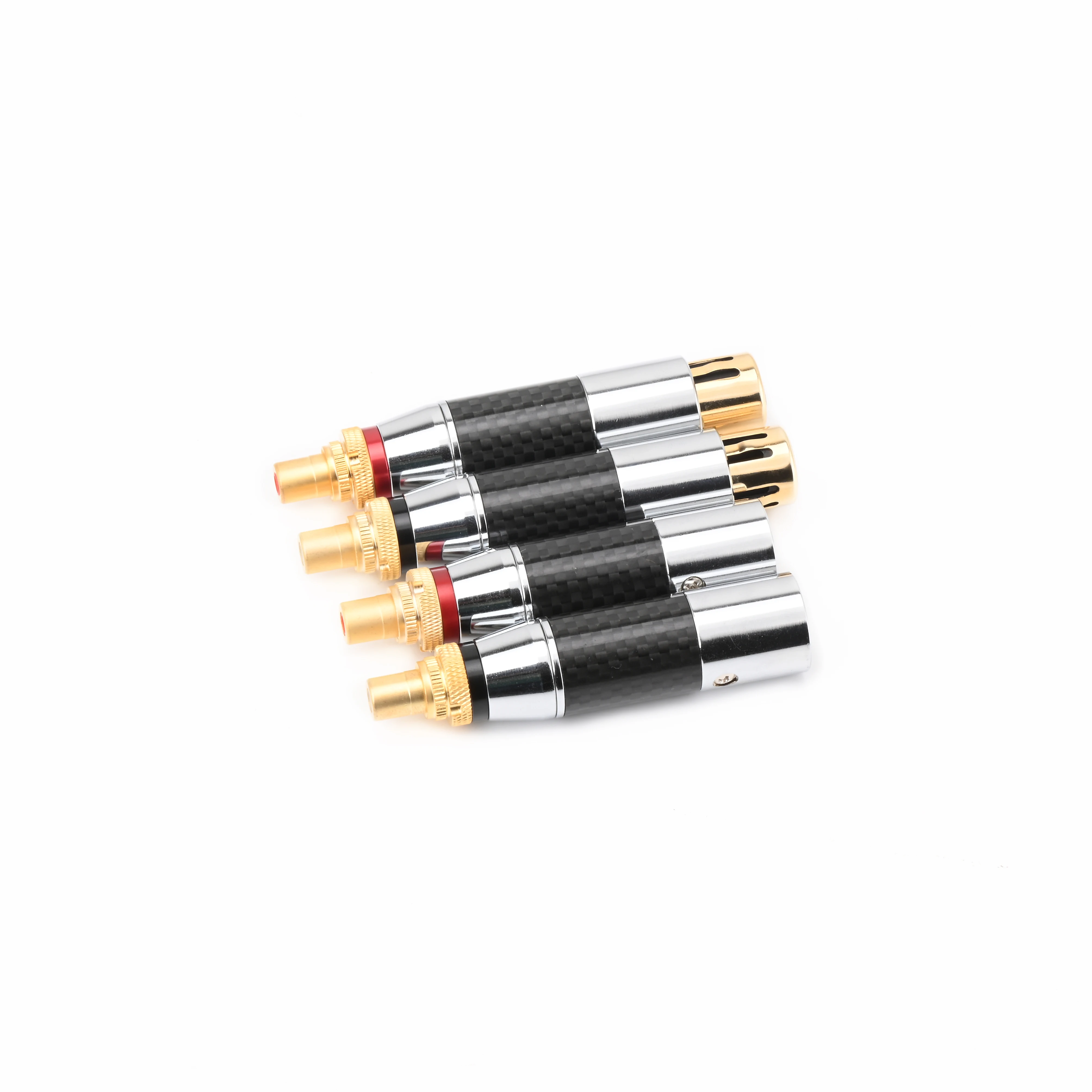 ATAUDIO XLR to RCA Adapter New Carbon Fiber Gold Plated XLR Male Female to RCA Female Socket Balanced Cable Plug Connector