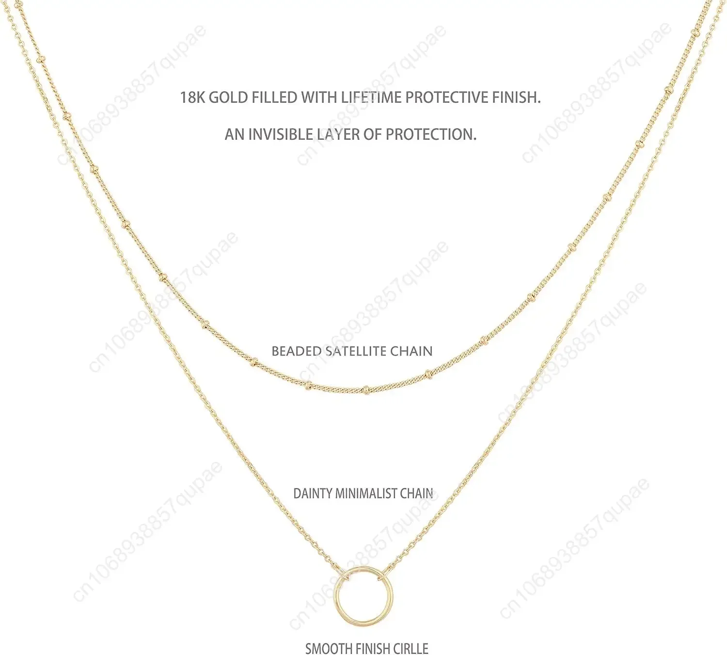 Layered Heart Necklace Pendant Handmade 18k Gold Plated Dainty Gold Choker Arrow Bar Layering Long Necklace Women Girls Gifts