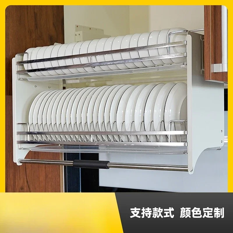 Spot dishes lift basket adjustment afterburner pull-down stainless steel lift cabinet storage damping wall cabinet