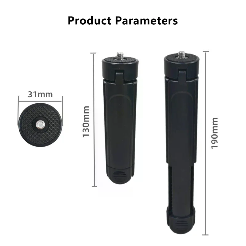 حامل ثلاثي القوائم ABS للتصوير الفوتوغرافي العالمي مع 1/4 برغي جبل قابل للطي وقابل للتمديد مقبض الكاميرا لتسجيل الفيديو/صور السيلفي #5