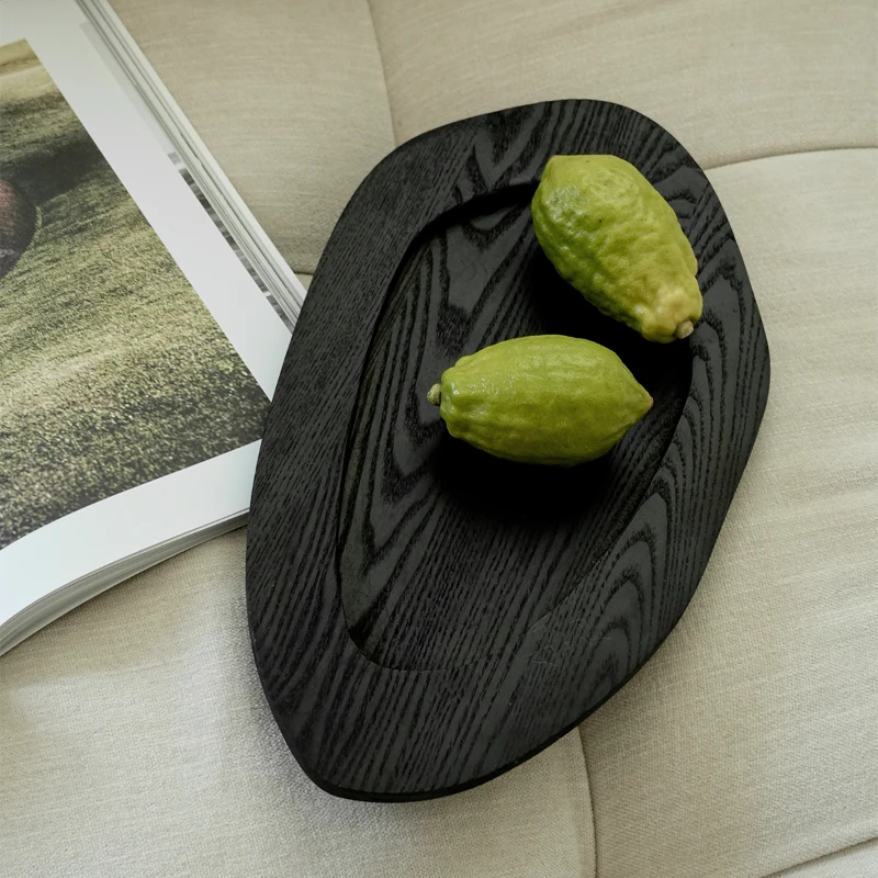 

Creative Solid Wood Western Food Tray Exquisite Art Model Room Commercial Display Ornaments Household Fruit Snack Tray