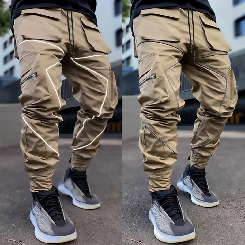 Mens Cargo Pants Hip Hop Techwear Harem Pant Jogger Sweatpants with Pockets Jogging Punk Cargo Pants for Men Cargo Harem Pants