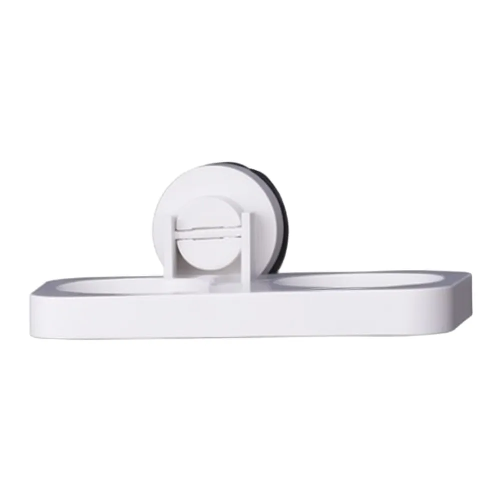 Wall Mounted Hair Dryer Rack Combined with Toothbrush Cup Storage for Efficient Bathroom Counter Space Management
