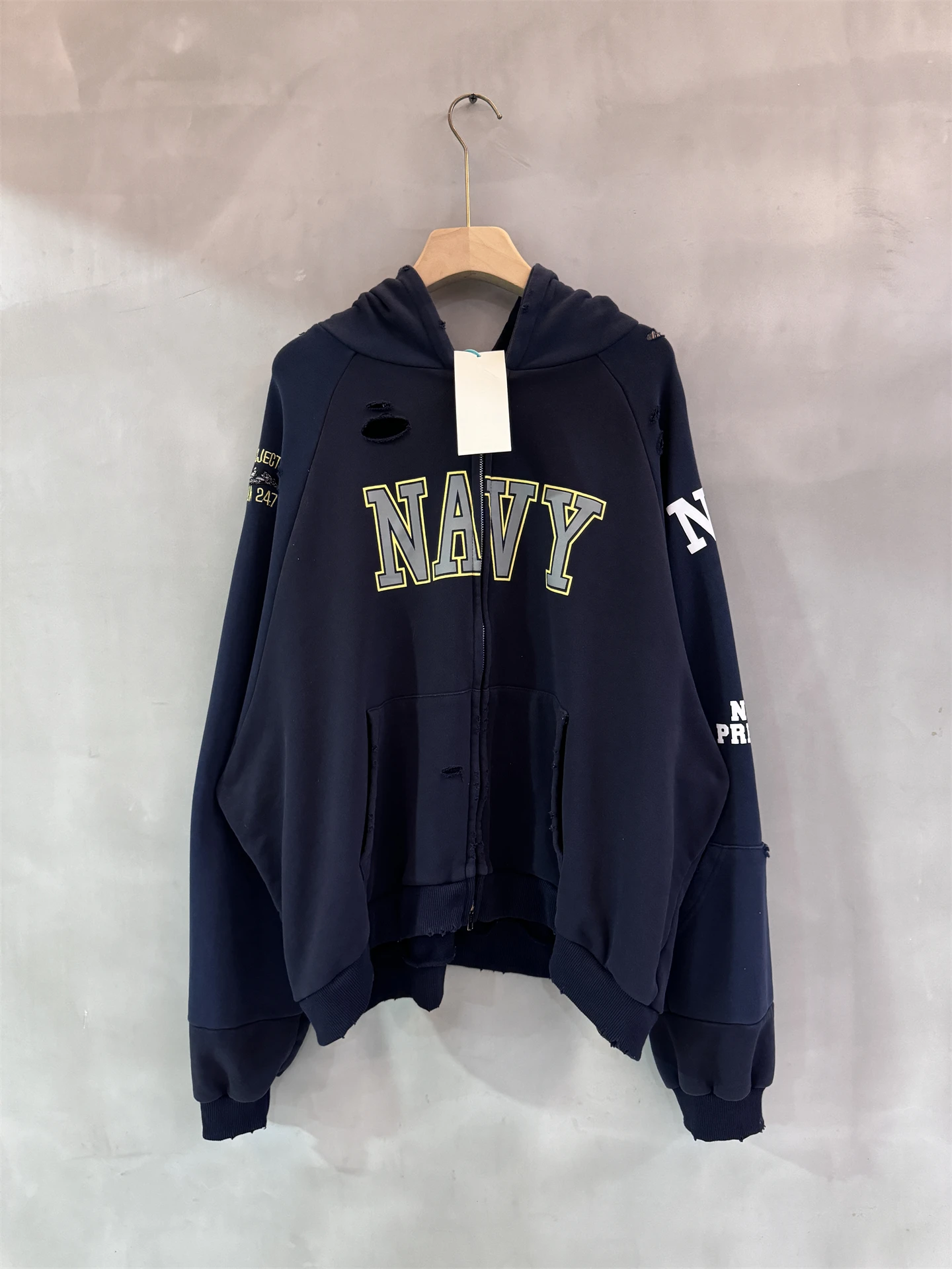 

Худи Ailz American Sle Heavyweight из чистого хлопка с эффектом двухслойности, винтажная, на молнии, для подростков