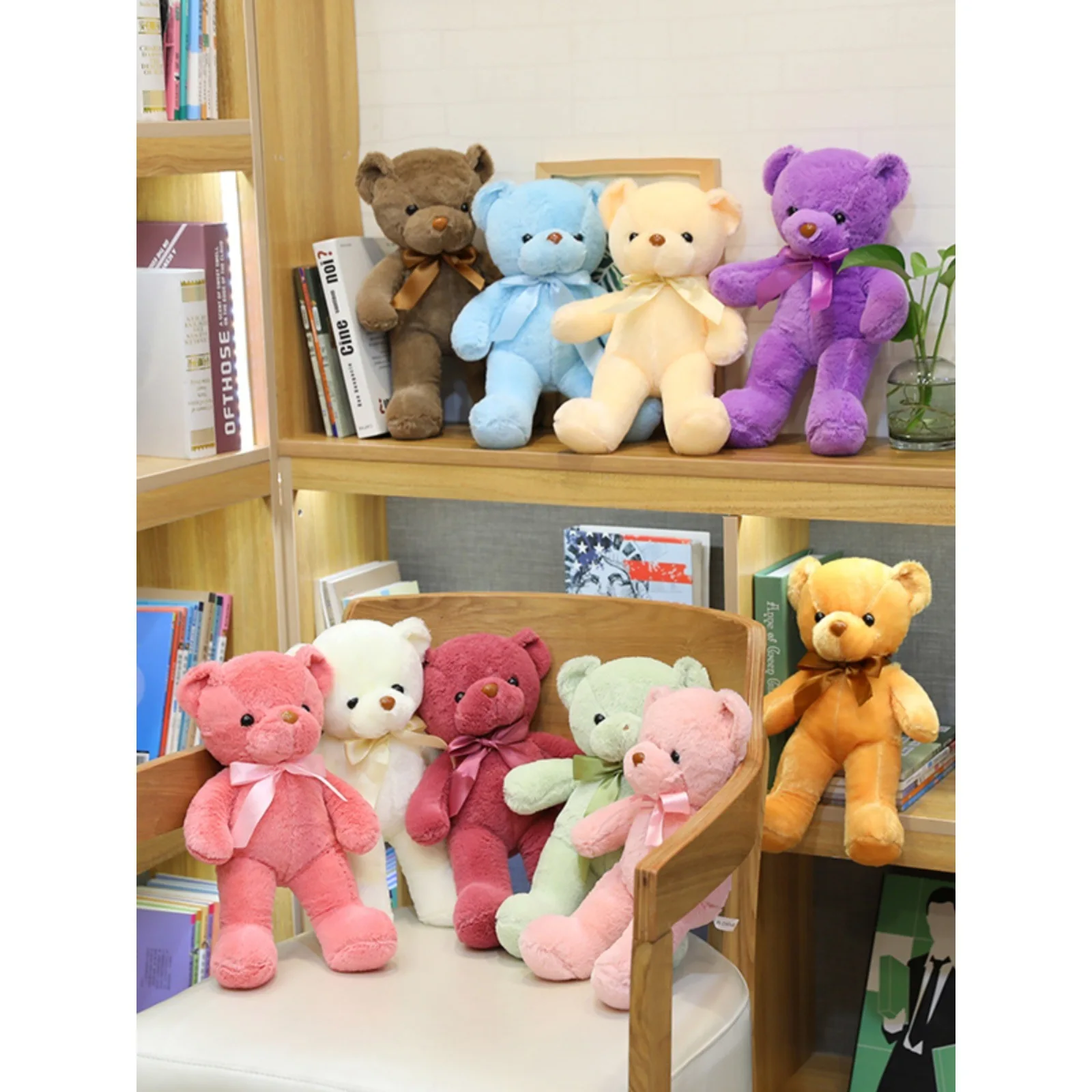 

1Pcs 30cm Cute Teddy Bear Plush Toy Various Colors Soft Stuffed Animal Doll Toys Lovely Birthday Xma Gifts Wedding Doll