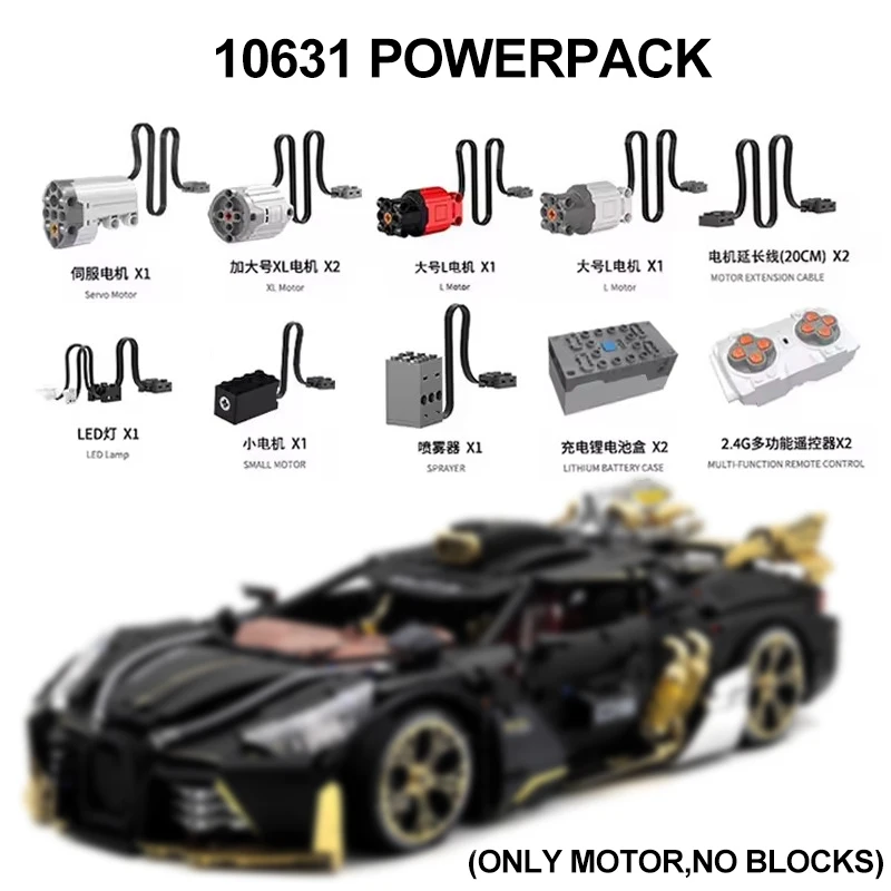 Piezas técnicas MOC, accesorios de funciones de potencia RC, servomotor M XL L Compatible con 10621 10629 10631, piezas de bloques de construcción, regalo para niño