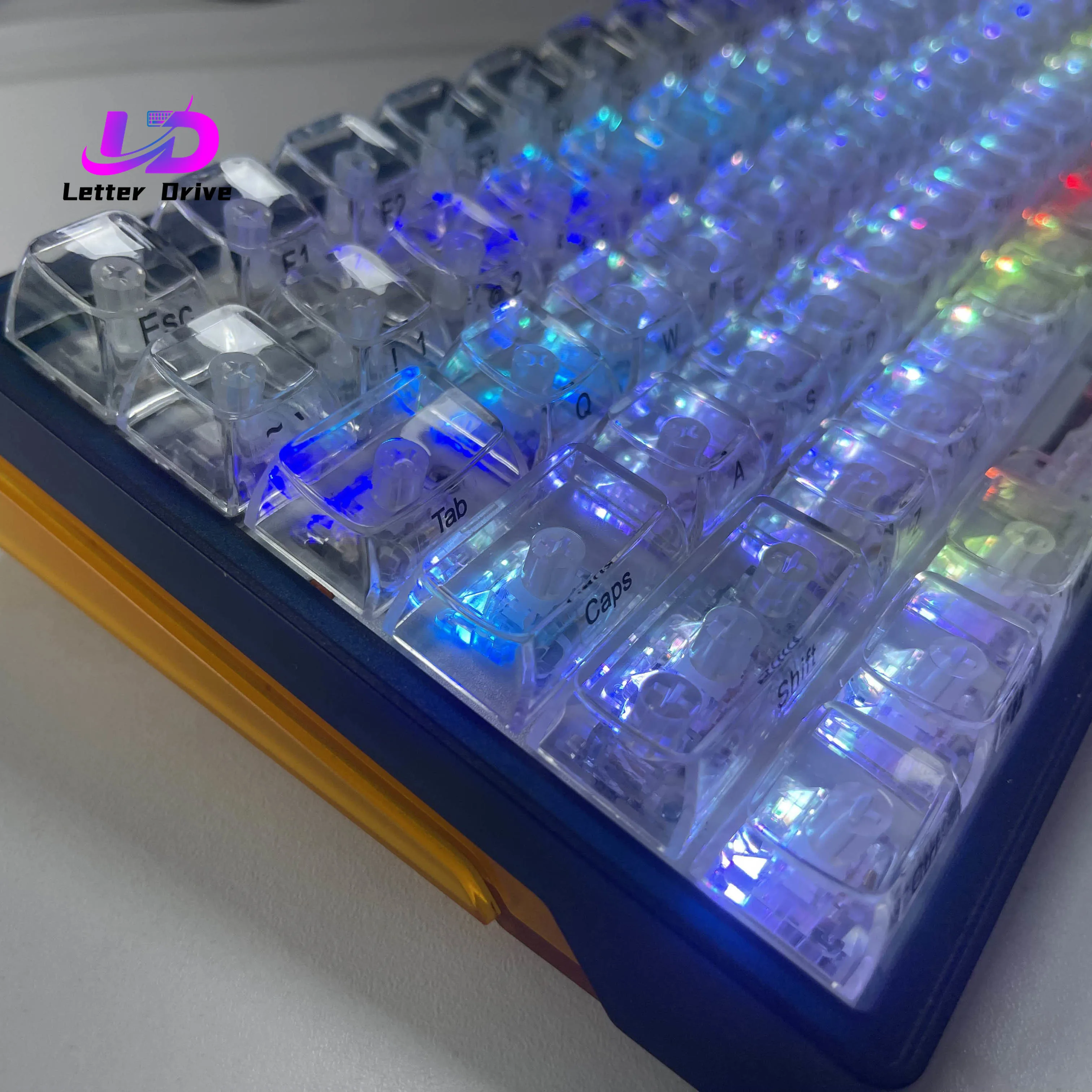 132 Keys Cherry Height Crystal Transparent Keycaps For MX Switch Mechanical Keyboard Blank backlit Gaming Keycap DIY Custom GK61