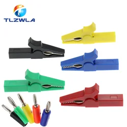 5PCS 30A 55MM Alligator Clip+Banana Plug Test Probe With 4MM Banana Plug Cable Clips