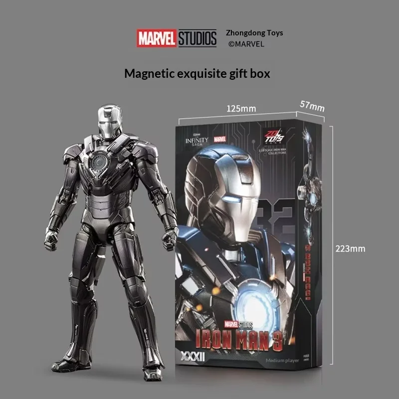 Zd Toys Genuine Iron Man Mk32 Romeo Articulated Action Figure - Marvel Superhero Detailed Paint Model for Desktop Decoration Col - view 6