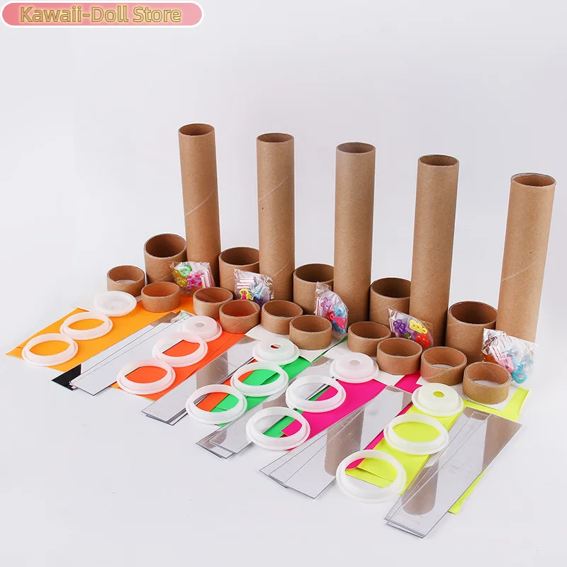 DIY Rotating Kaleidoscope Material Kit Simple Colorful Kaleidoscope Toys Scientific Experiment Teaching Tools Handmade Toys