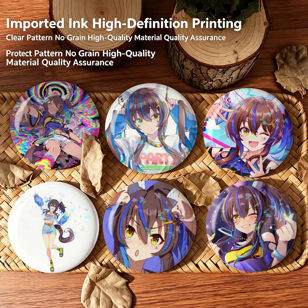 D-Daitaku Helios U-Umamusume Badges Creative Tinplate Round Button PinsBrooch Badge Clothes Backpack Custom