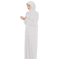 Ramadan une pièce prière Abaya Robe à capuche caftan femmes musulmanes Robe Hijab Robe couleur unie Islam dubaï turquie vêtements 2