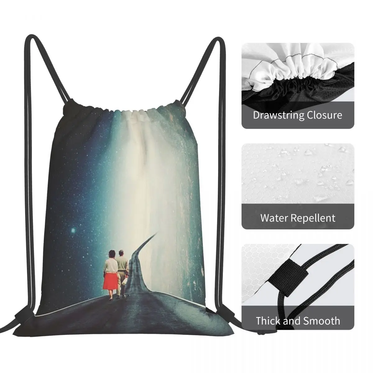 Just Walk Beside Me バックパックファッションポータブル巾着バンドルポケットシューズバッグブックバッグ男性女性学生