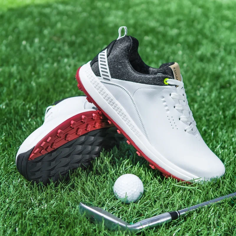 

Golf Sneakers Men Leather Golfing Shoes Mens Sport Shoes for Golf Comfortable Golf Training Sneakers Golfer Tours Shoes Athletic