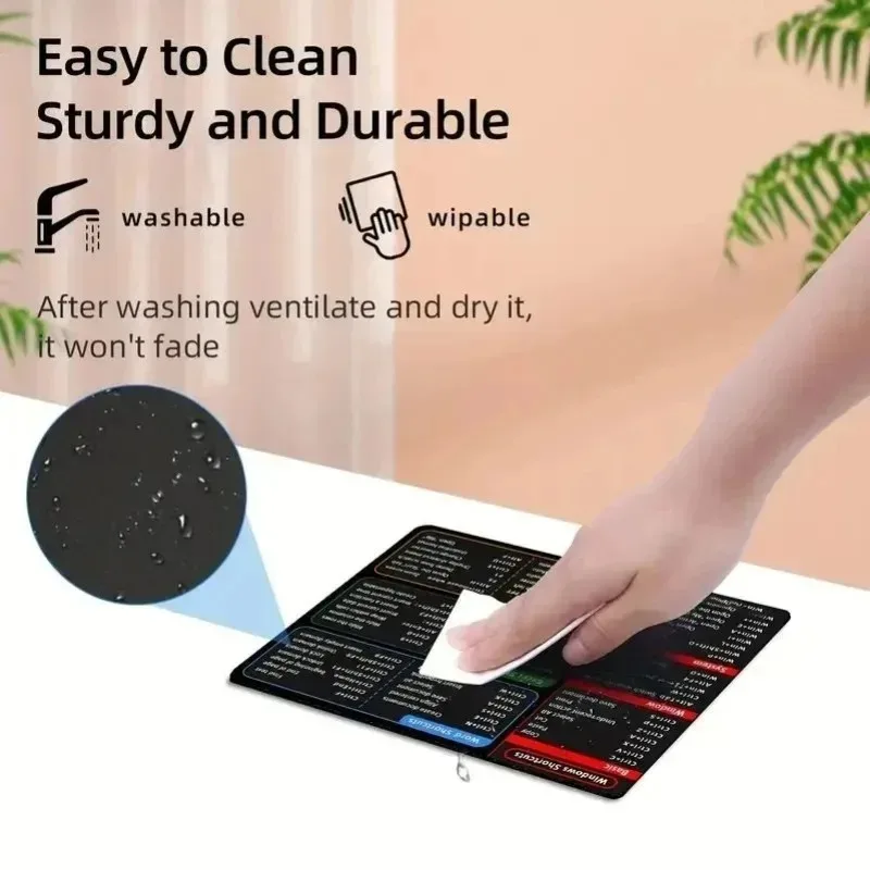 2/1Pcs Windows Shortcuts Mousepad Office Software Office Word Excel PPT Reference Shortcuts Non-Slip Mouse Mat for PC Computer