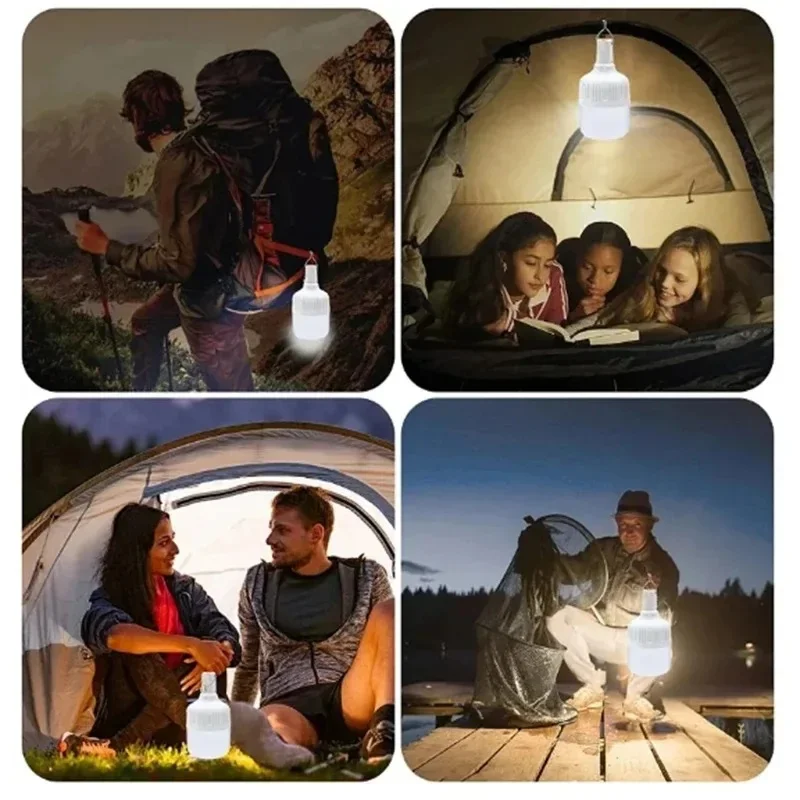 Usb Rechargeable Led Bulb Portable Camping Light Bulb Emergency Lighting Flashlight Lights Outdoor Picnics Hanging Tent Light Us