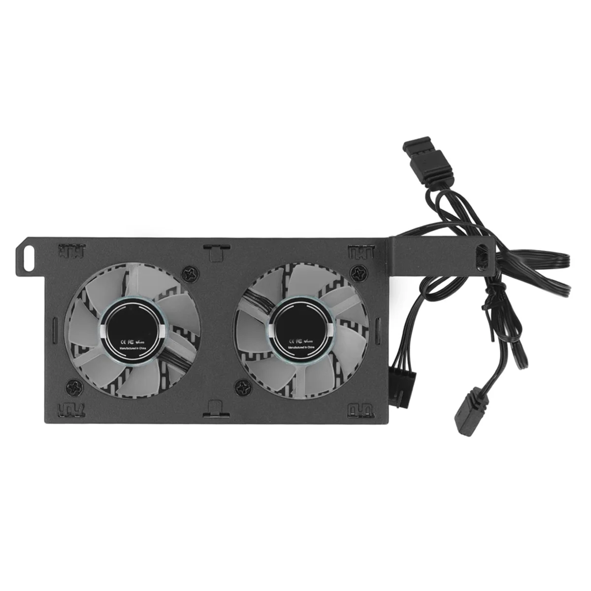 ARGB Synchronized Dual 5020 Fans RAM Cooling Radiator, High Efficiency Memory Heatsink for DDR4 DDR5 Black