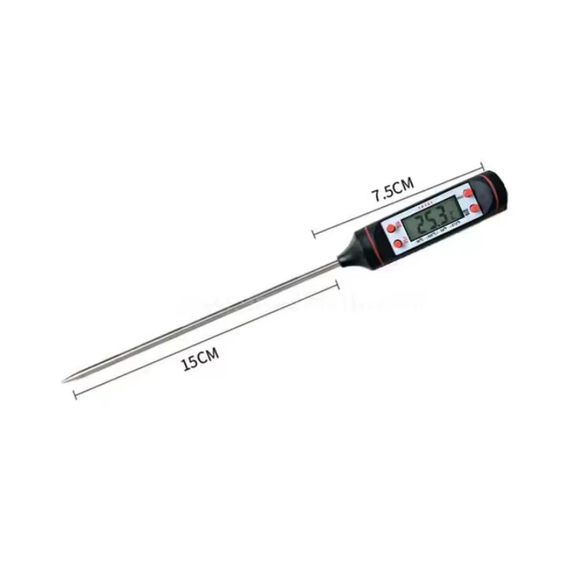 TP101 Black Digital Food Thermometer with LCD Display Instant Read Kitchen BBQ Meat Oil Probe