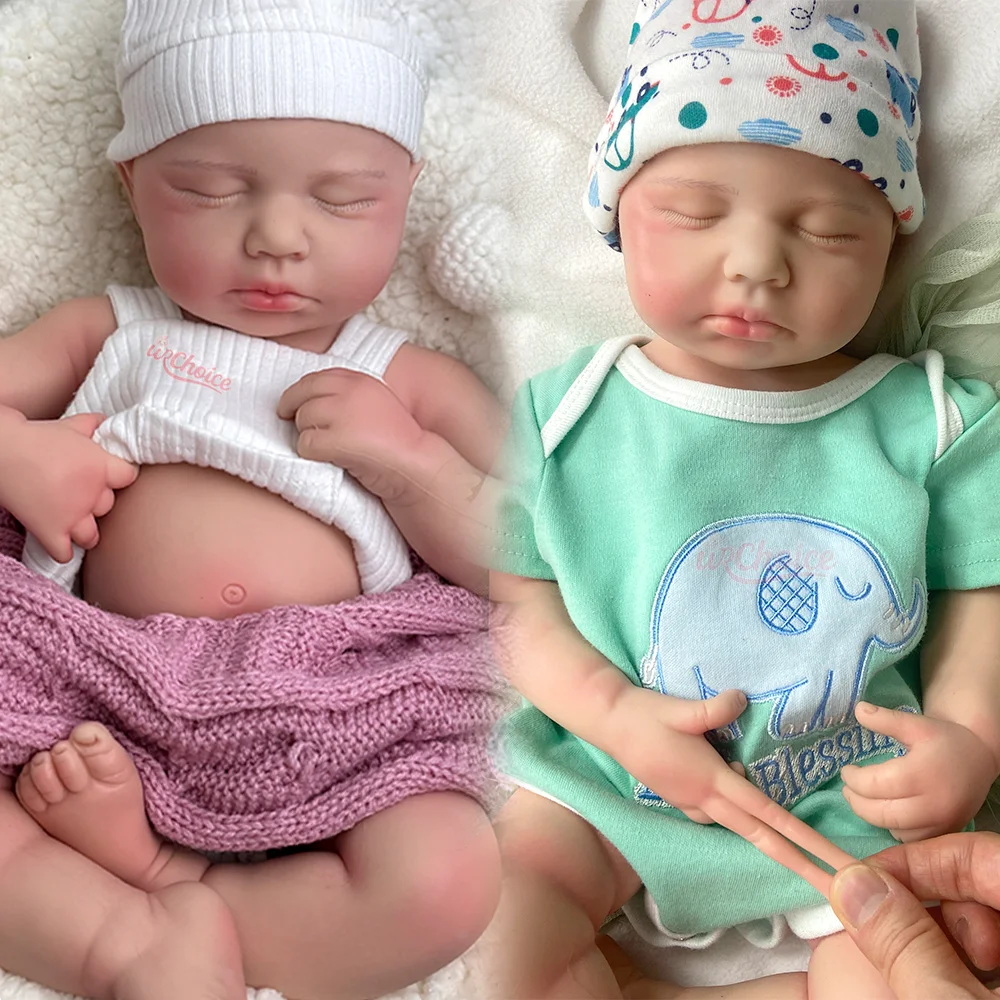 

20" Open Mouth Realistic Reborn Bebe Silicone Reborn Baby Dolls Loulou Hand-Painted DIY Newborn Doll For For Artists Collectors