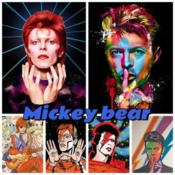 B-Bowie 5D Diamond Painting Kit British Rock Singer Posters Mural Diy Diamond Embroidery Cross Stitch Fan Gift Room Wall Decor