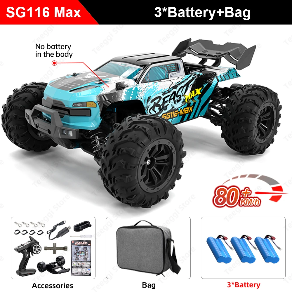 ZLL SG316 MAX 1:16 Hoge Snelheid Drift Racewagen 80 KM/H Borstelloze Motor 4WD RC Off Road Auto Monster vrachtwagens Speelgoed voor Voor Kinderen Geschenken - afbeelding 1