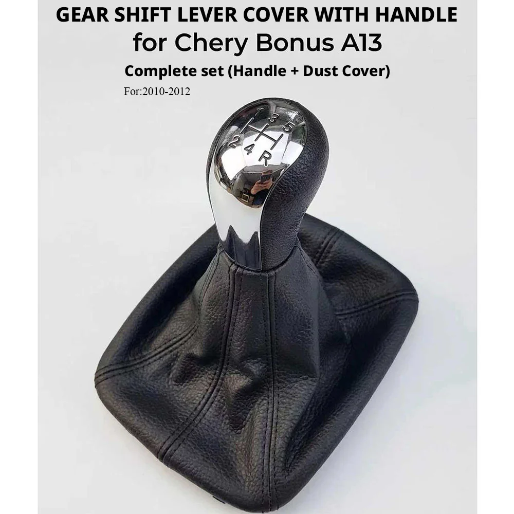 5 Speed Manual Gear Shift Knob Shifter Lever Stick With Leather Boot Dust Cover For Chery Fulwin 2 Auto Accessories
