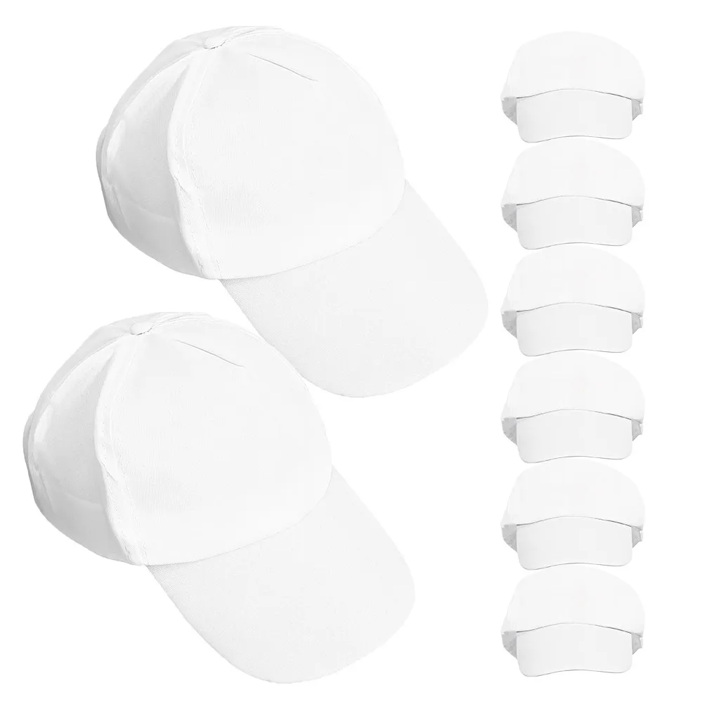 

8Pcs Baseball Caps Blank Cotton Baseball Hats for DIY Painting Creative Art Projects Summer Sun Protection Adjustable Strap