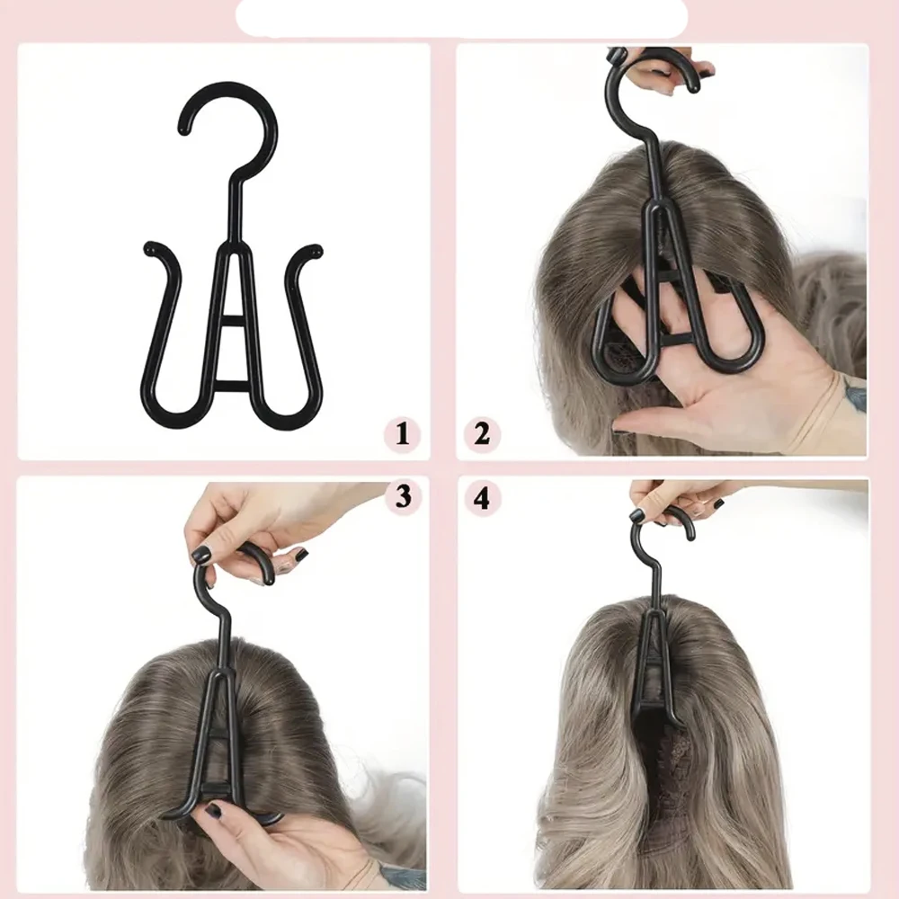 Ganchos de almacenamiento de peluca, estante de exhibición de secado de peluca negro, paquete de 1/2/3, adecuado para exhibición de almacenamiento de peluca