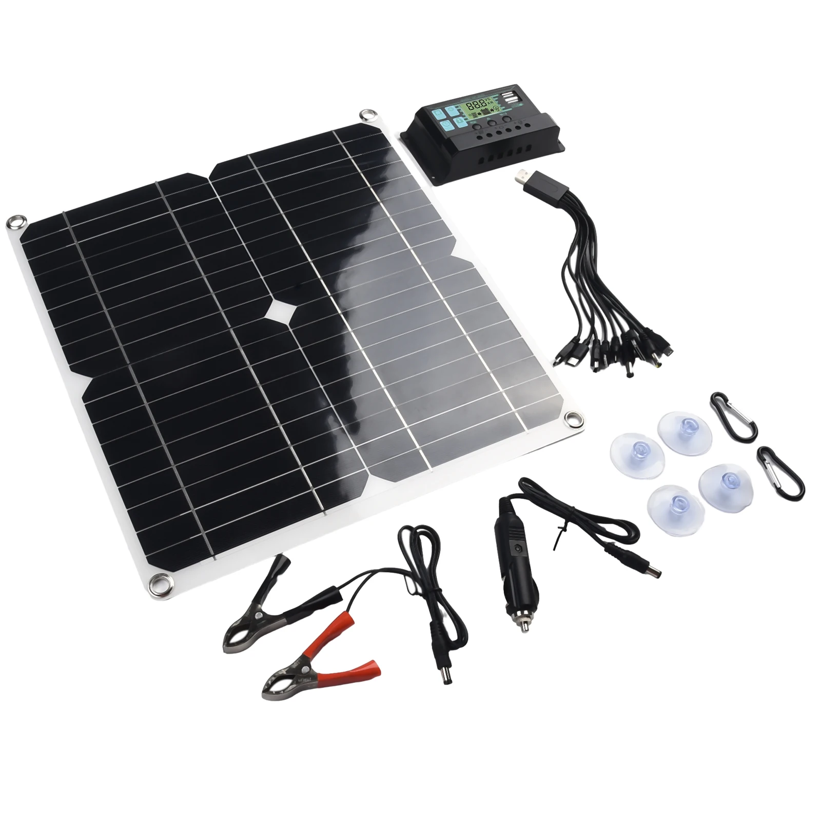 Imagem -05 - Kit de Painel Solar com Controlador Mppt 20.8v dc 100a 12v 100a para Caravana Barco 200 Watts Automóveis Navios Motocicletas