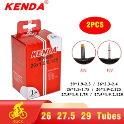 2PCS KENDA Bicycle Inner Tube MTB Bike Tires 26 27.5 29 Inches 1.5/1.75 1.9/2.125 2.3/2.4 AV FV Cycling Butyl Rubber Inner Tube
