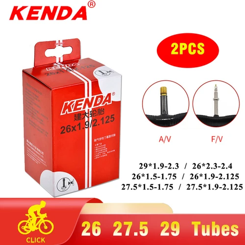 2 uds KENDA tubo interior de bicicleta neumáticos de bicicleta MTB 26 27,5 29 pulgadas 1,5/1,75 1,9/2.125 2,3/2,4 AV FV tubo interior de goma butílica para ciclismo