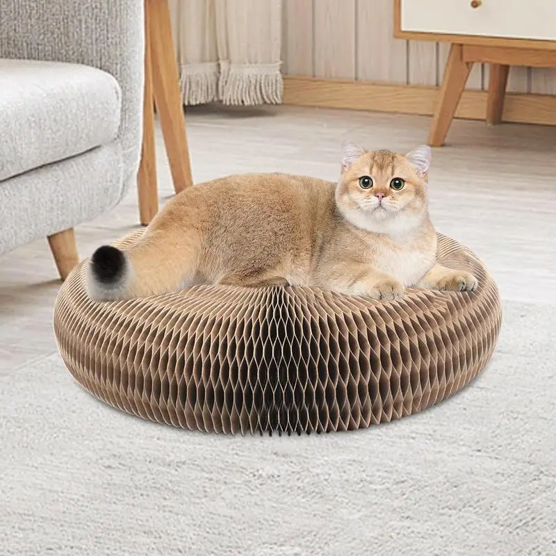 

Cat Scratching Board Creative Cat Scratcher Ramp Transformable Cat Accordion Toy Interactive Scratch Tunnels Toy With Bell Ball