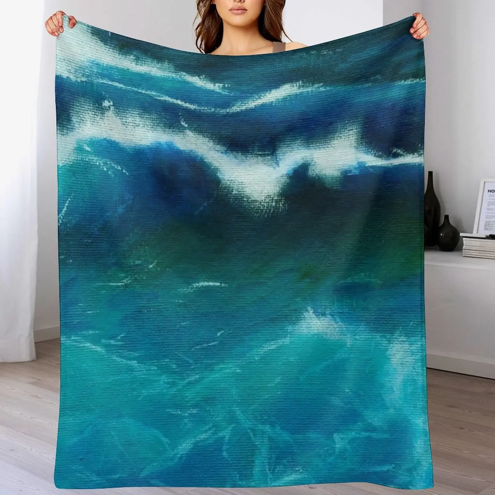 

Wave Form Study Throw Blanket Softest Multi-Purpose Plaid Decorative Sofas Blankets