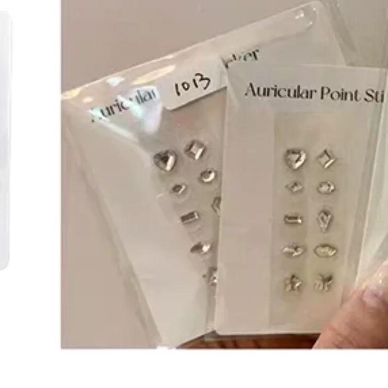 Fashion Fancy-shaped Rhinestone Ear Point Stickers Ear Pressure Patches Acupuncture Auricular Ear Stickers Massage Jewelry