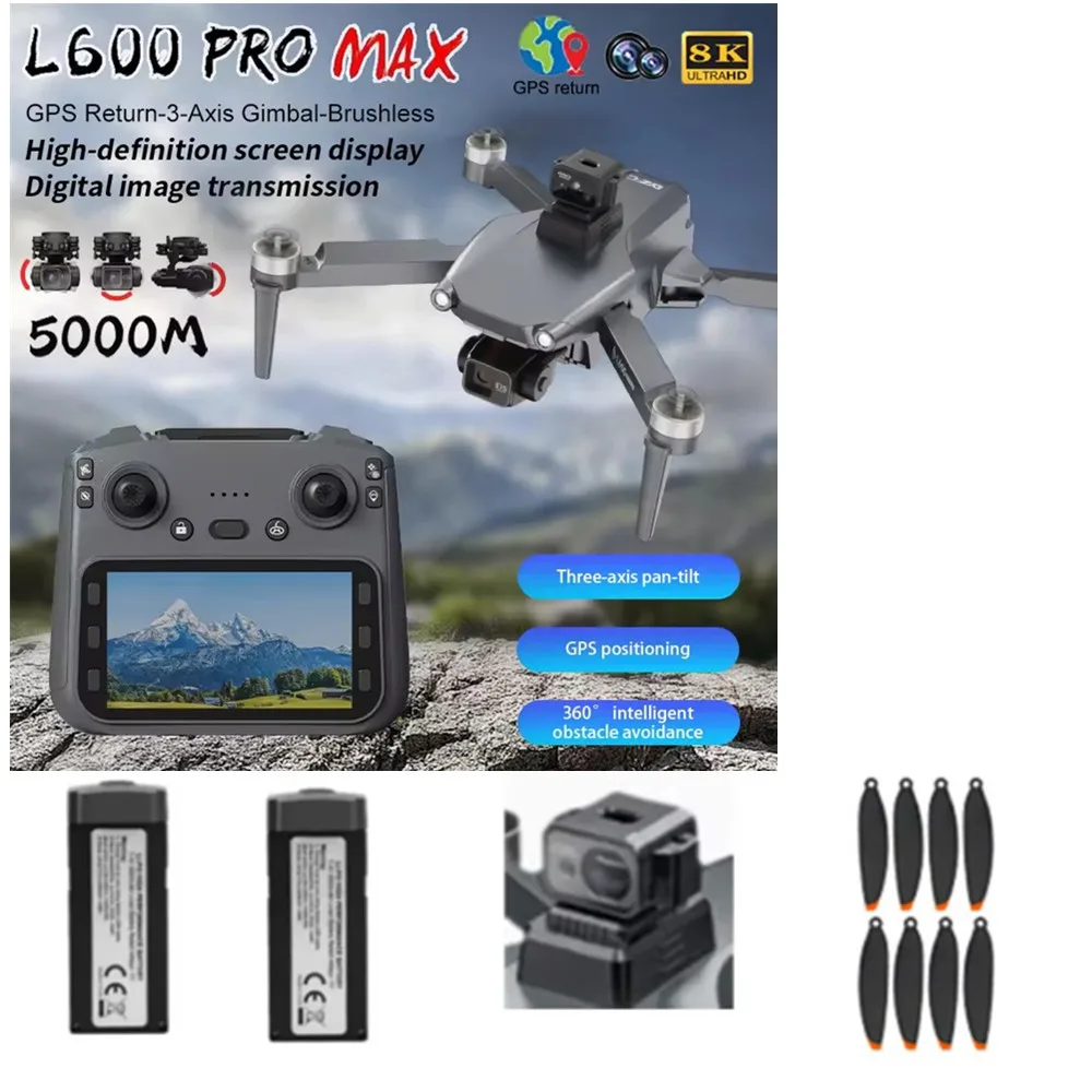 

L600-2 PRO MAX Drone Battery Accessories 7.4v 4500mAh / Propeller Blade / Use For L600-2 PRO Drone Spare Part