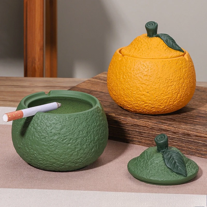 

Fashion Fruit Shaped Cement Ashtray Creative Home Decoration Perfect for Living Room and Office Decoration with Multiple Colors
