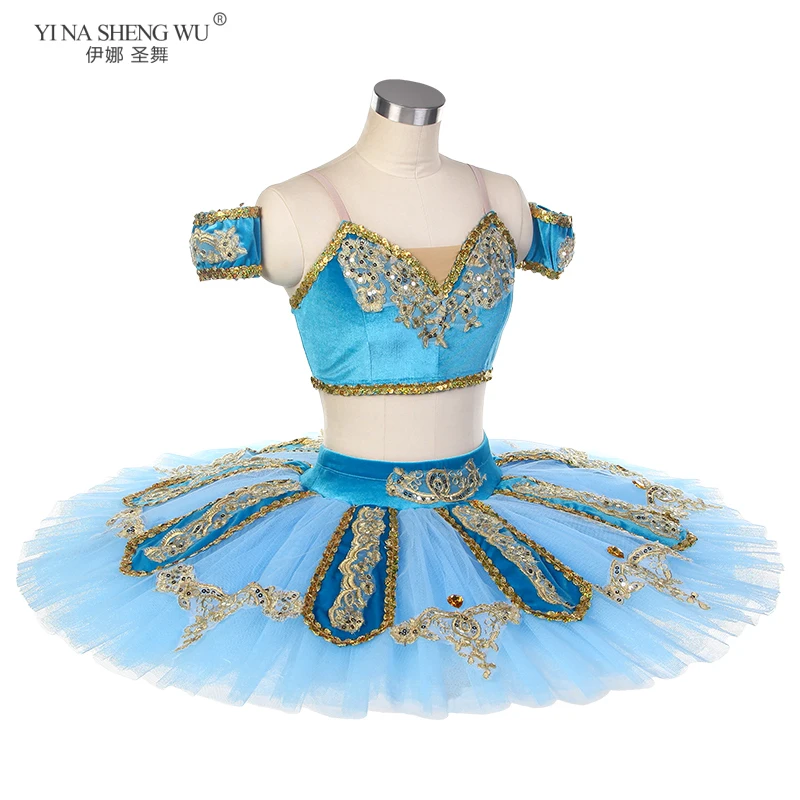 2026 심플한 신형 해적 스타일 발레 블루 댄서 텐트 스커트 대회 공연 스커트 성인 및 어린이 맞춤 제작