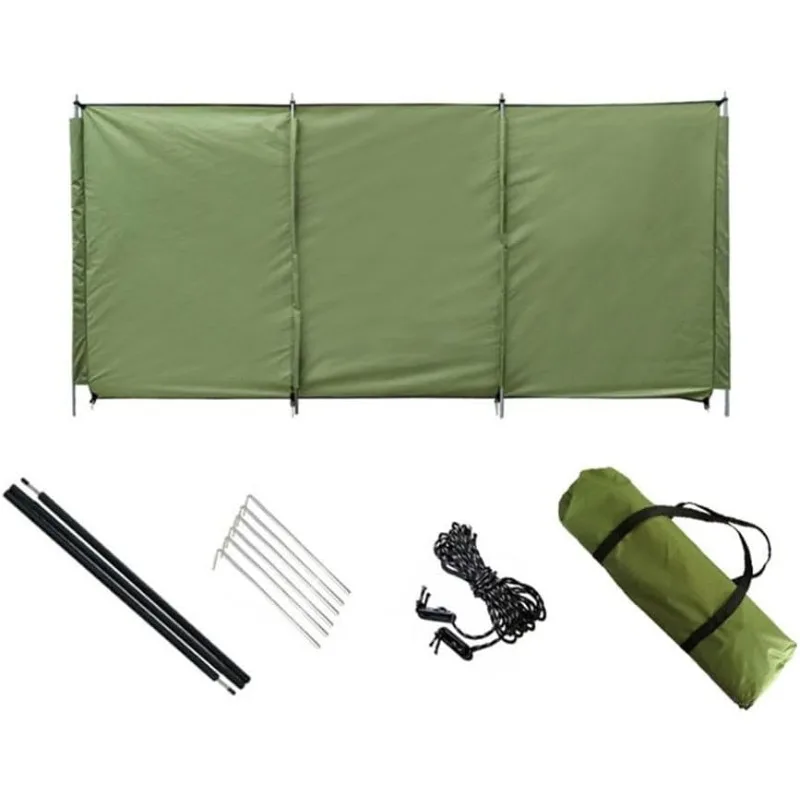 

Camping Windbreak Windshield Shelter, Portable Stove Windbreak for Outdoor Beach Picnics 210D Oxford Cloth with Poles and Ropes
