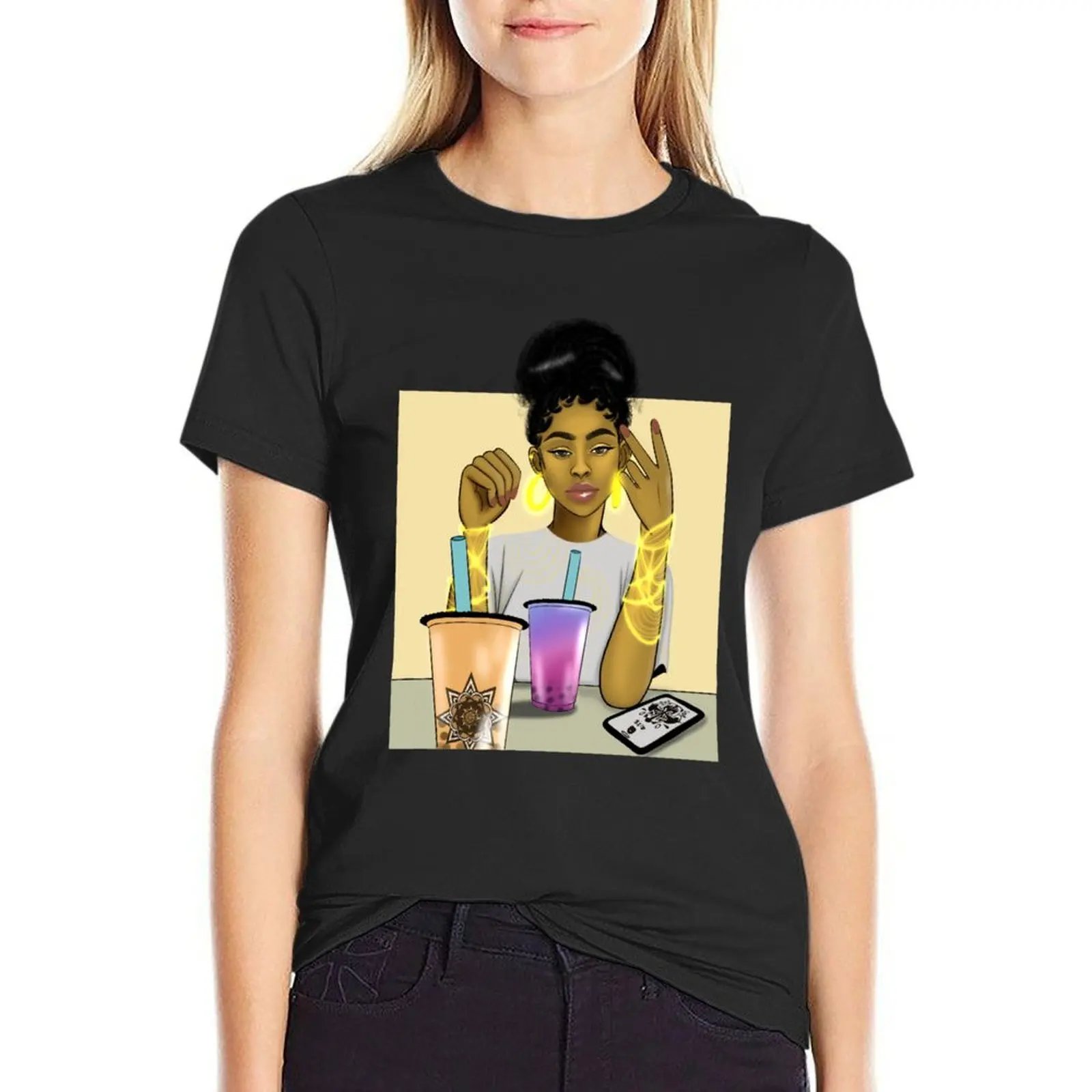 

Two Teas for me T-Shirt cute tops Female clothing summer top T-shirt Women