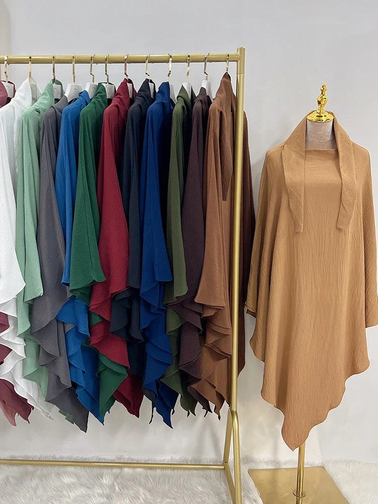 Eid Muslim Long Khimar Prayer Hijab for Women Ramadan Wrap Overhead Prayer Scarf Islamic Dubai Saudi Niqab Headscarf 2024