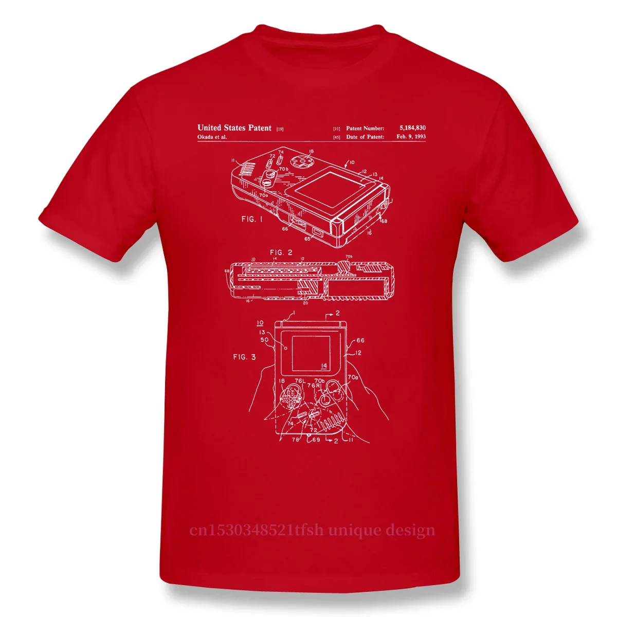 Nintendo Game Boy Patent Gameboy T-Shirt Men Top Quality Short Summer Sleeve Russian Games Online Casual Shirt Loose