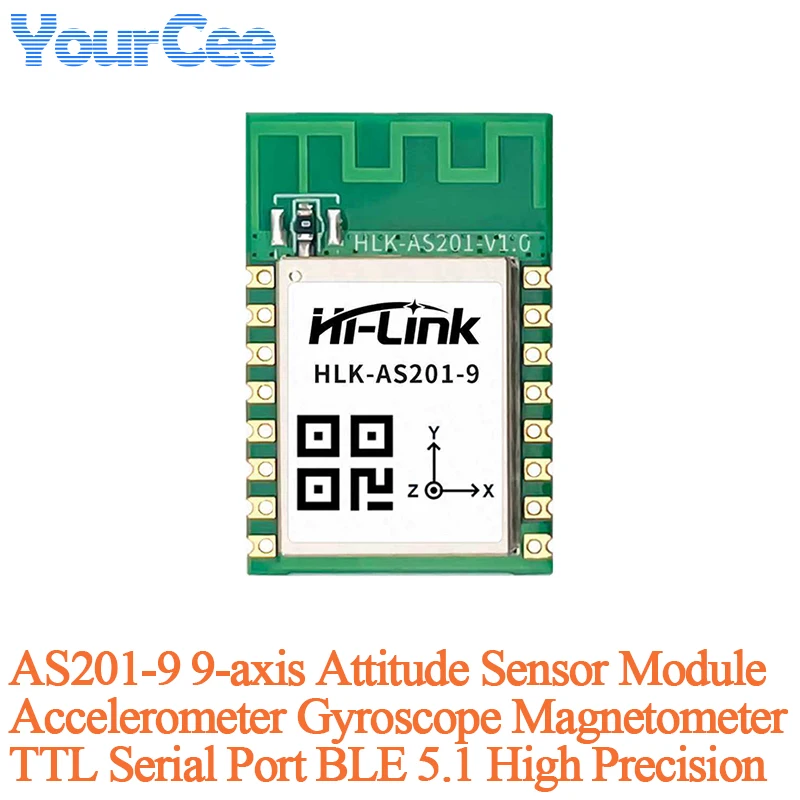 5PCS/1PC HLK-AS201-6/9 Six/Nine/Ten-axis Attitude Sensor Module Accelerometer Gyroscope Magnetometer Barometer TTL Serial Port